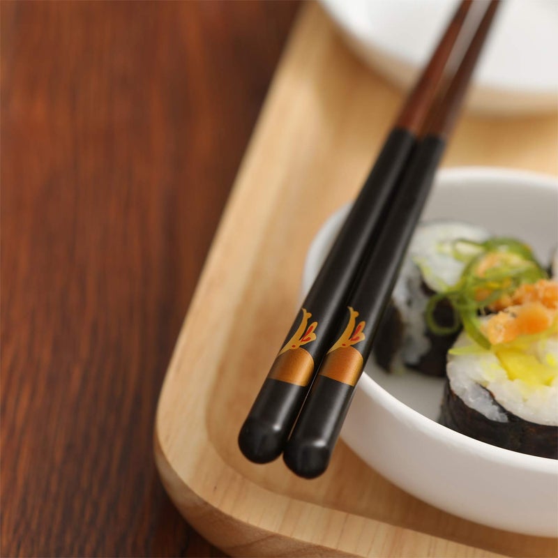 HuaLan Japanese Natural Wood Chopstick Set Reusable Classic Style Chopsticks Non-slip Design Chop Sticks 5 Pairs Gift Set - Image 2